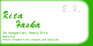 rita haska business card